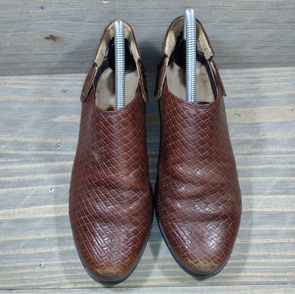 Ariat ATS Comfort Basket Weave Leather Clogs Mules Womens Size 8 - Picture 3 of 10